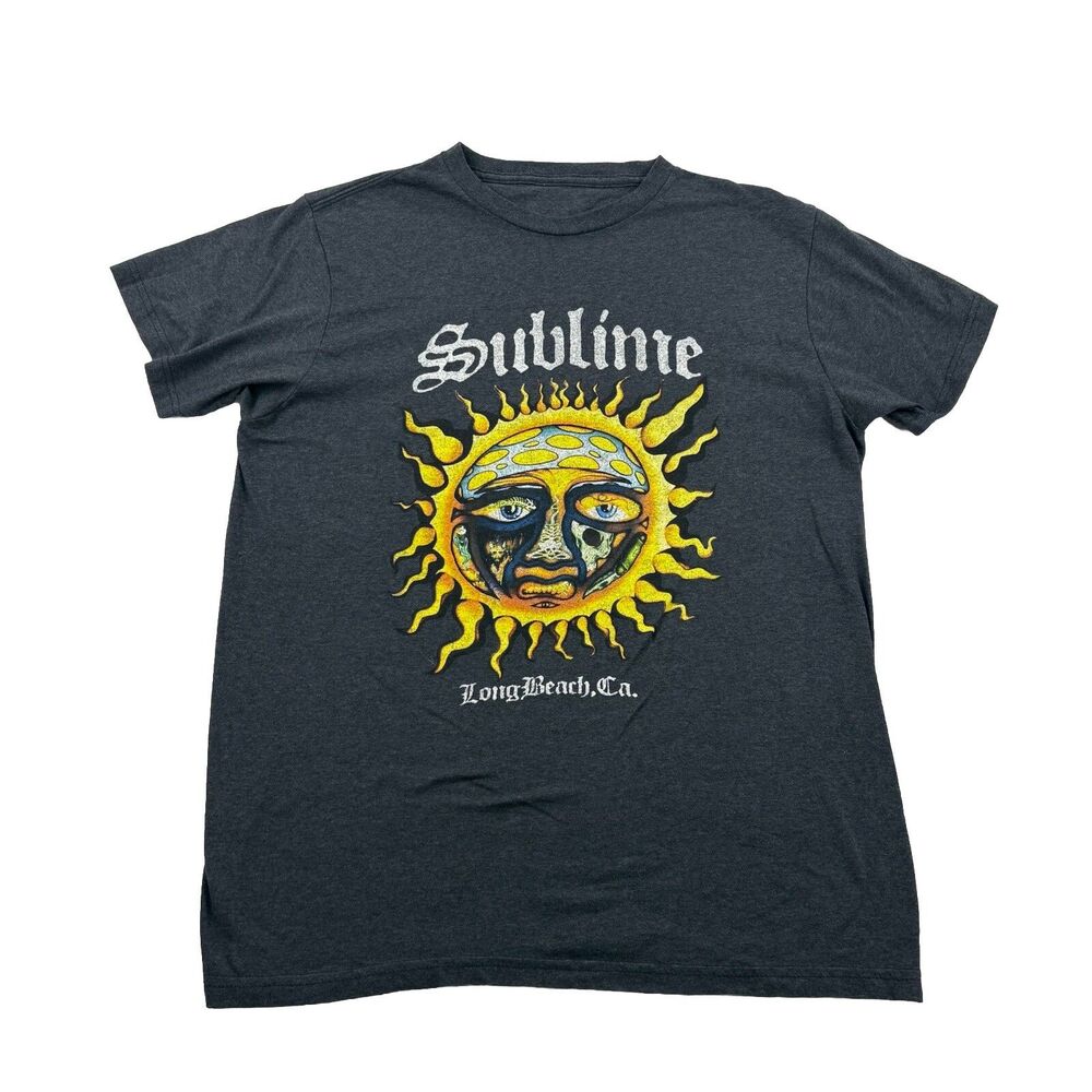 Sublime Long Beach Iconic Sun Logo T Shirt Mens XL Gray Short Sleeve